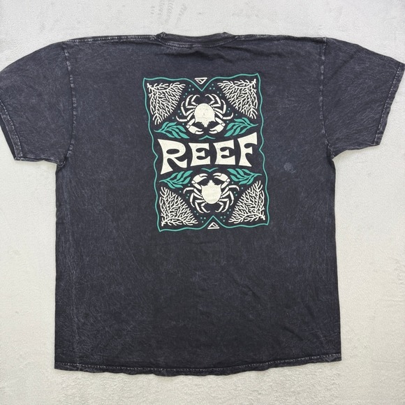 Reef Other - Reef Shirt Men Medium Graphic T-Shirt Mineral Wash Crab Surf Beach Streetwear